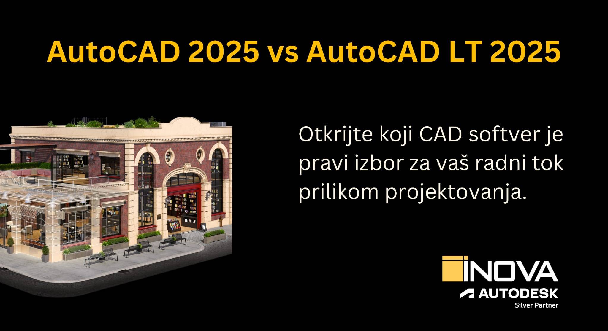 Poređenje AutoCAD 2025 i AutoCAD LT 2025 GeoINOVA
